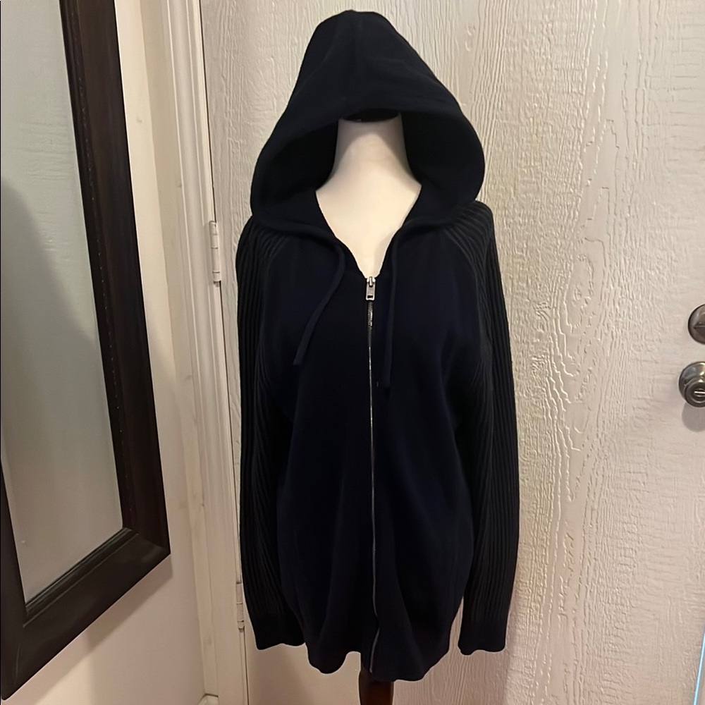Express Men’s Hooded NavyZip-Up Sweater